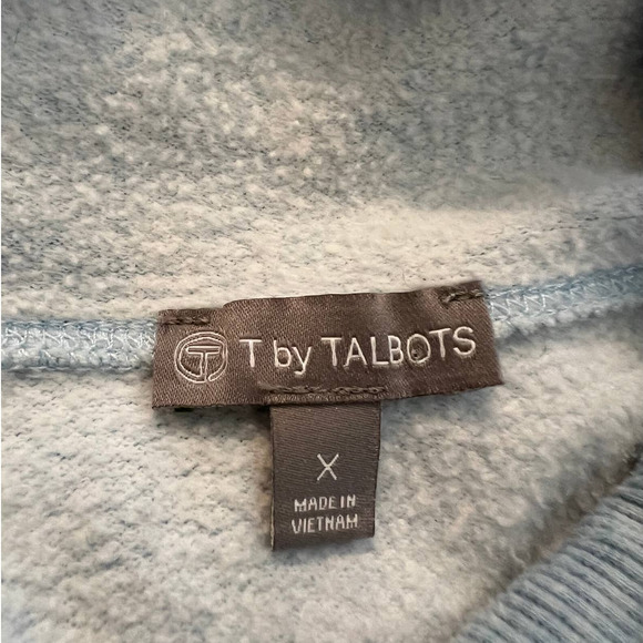 Talbots Cowlneck Sweatshirt in Pale Blue with Front Tie Size 1X - Picture 4 of 5
